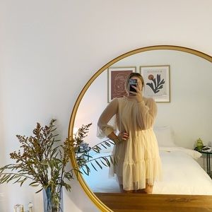 H&M Blush Dress with Lace Overlay | L